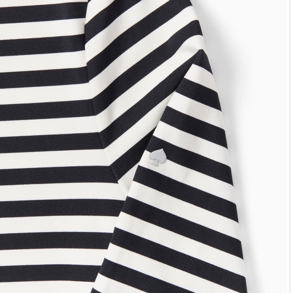 Kate Spade Stripe Ruffle Pullover Black/Cream - Picture 5 of 9